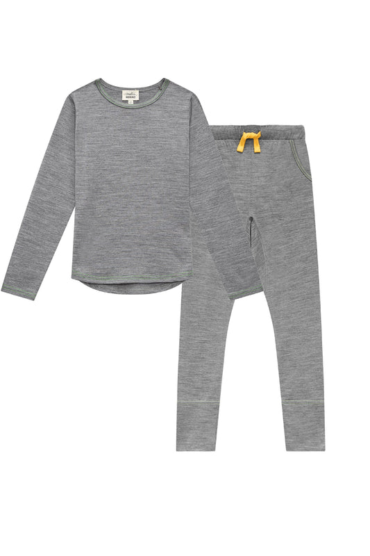 Kids base layer Signature Set Grey Marle