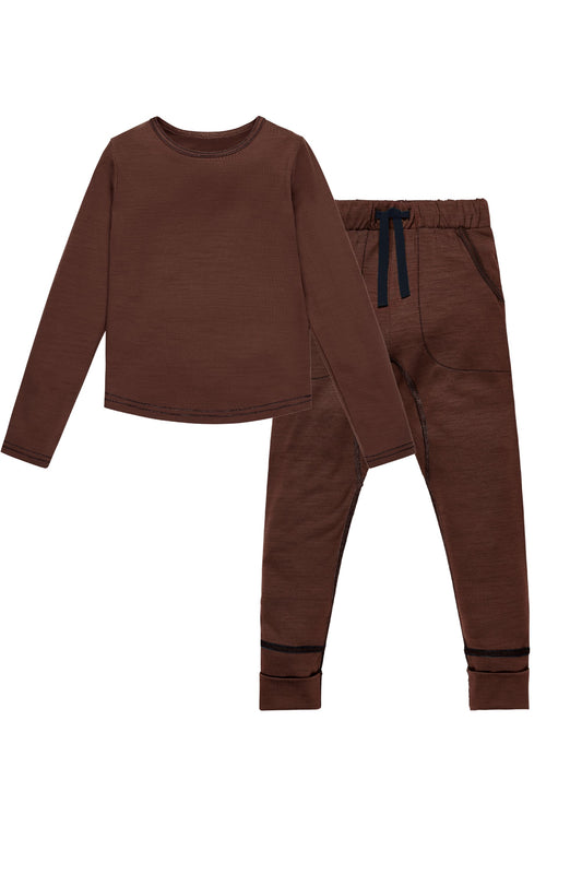 Kids Base layer Signature Set Chocolate