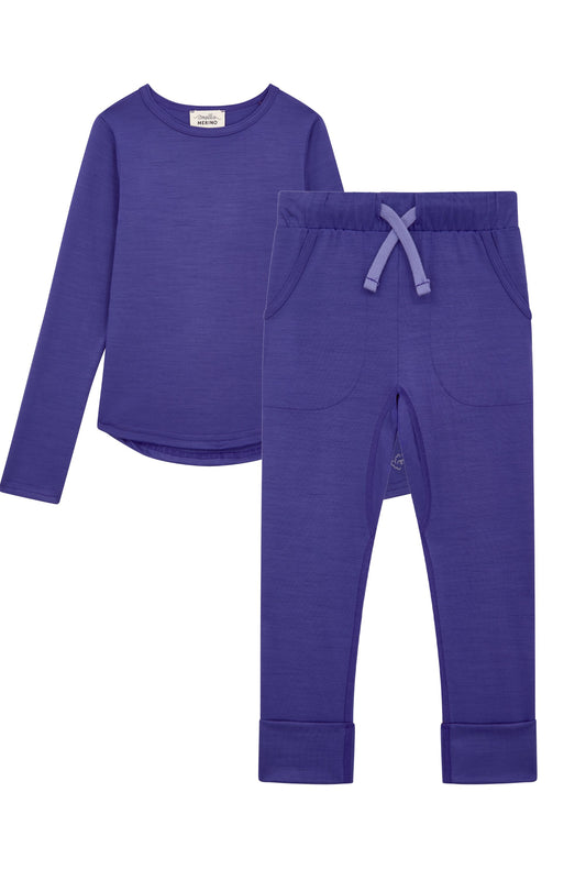 Kids Base layer Signature Set Purple