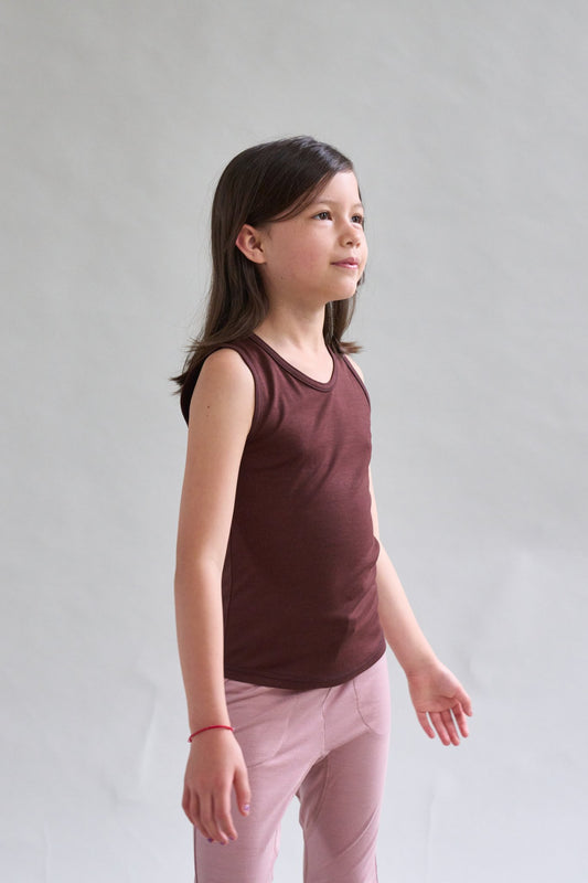 Merino Tank, Chocolate Brown - SmallsVest Top