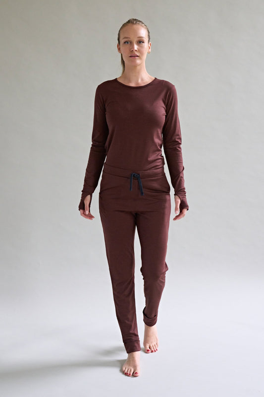 Womens Merino 24 Hour Trouser 190g Lightweight, Chocolate Brown - SmallsTrouser