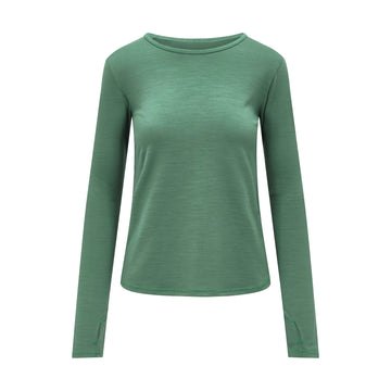 Womens Merino Long Sleeve, Emerald Green - SmallsAdult Long Sleeve