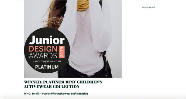 Best Children’s Activewear Collection | Junior Design Awards 2019 - Smalls Merino