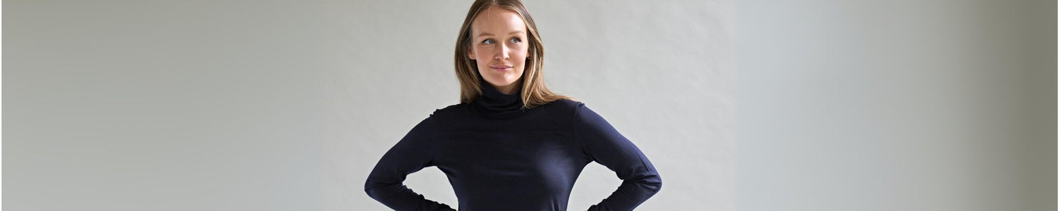 Womens Merino Wool Polo Neck