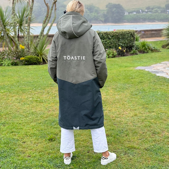 Adult Waterproof Changing Robe | Antique Olive - Smalls MerinoWeatherproof Robes