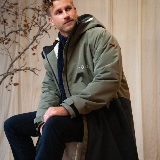 Adult Waterproof Changing Robe | Antique Olive - Smalls MerinoWeatherproof Robes
