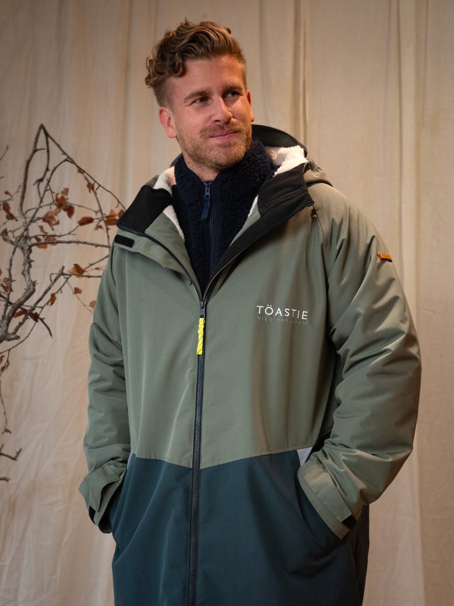 Adult Waterproof Changing Robe | Antique Olive - Smalls MerinoWeatherproof Robes