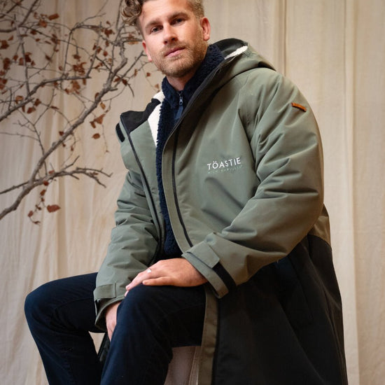 Adult Waterproof Changing Robe | Antique Olive - Smalls MerinoWeatherproof Robes