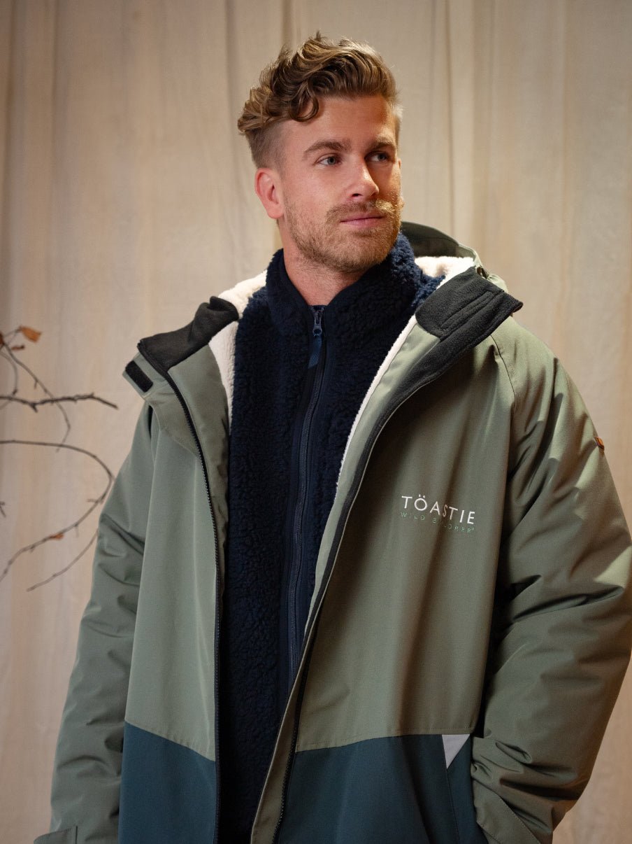 Adult Waterproof Changing Robe | Antique Olive - Smalls MerinoWeatherproof Robes