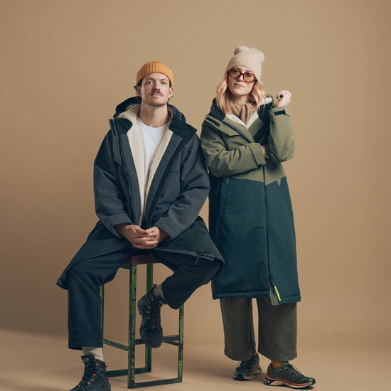 Adult Waterproof Changing Robe | Antique Olive - Smalls MerinoWeatherproof Robes