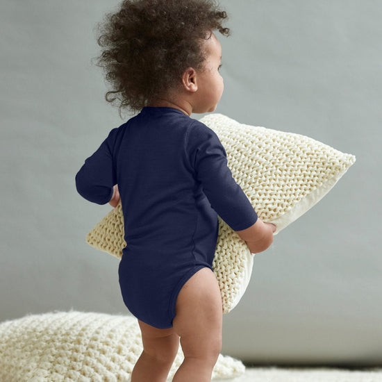 Aroha Collection Merino Baby Bodysuit, Grey Marle - Smalls MerinoBodysuit