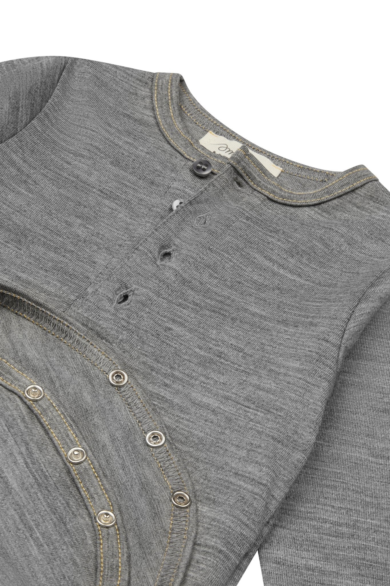 Aroha Collection Merino Baby Bodysuit, Grey Marle - Smalls MerinoBodysuit
