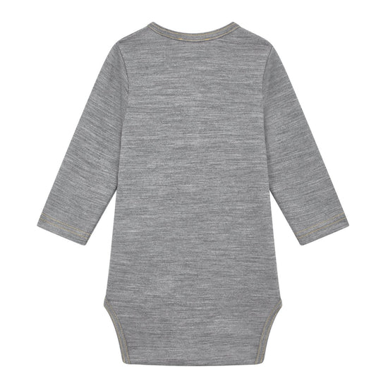 Aroha Collection Merino Baby Bodysuit, Grey Marle - Smalls MerinoBodysuit