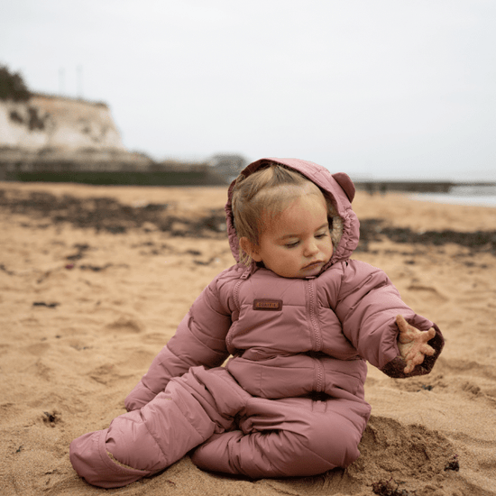 Cloud Onesie Snowsuit | Damask Pink - Smalls MerinoCloud Onesies