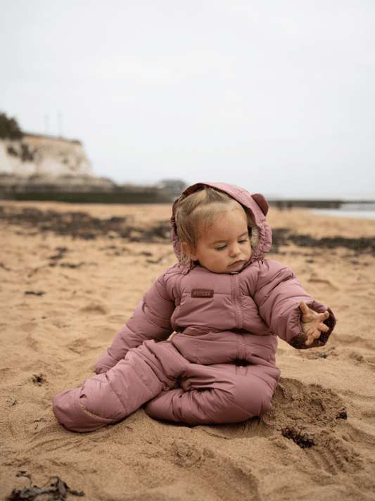 Cloud Onesie Snowsuit | Damask Pink - Smalls MerinoCloud Onesies