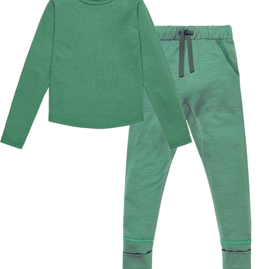 Kids Base layer Signature Set Emerald Green - Smalls Merino