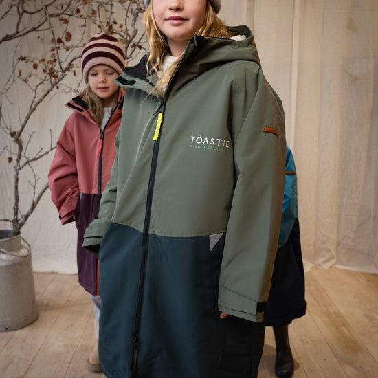 Kids Waterproof Changing Robe | Antique Olive - Smalls MerinoWeatherproof Robes