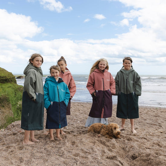 Kids Waterproof Changing Robe | Antique Olive - Smalls MerinoWeatherproof Robes