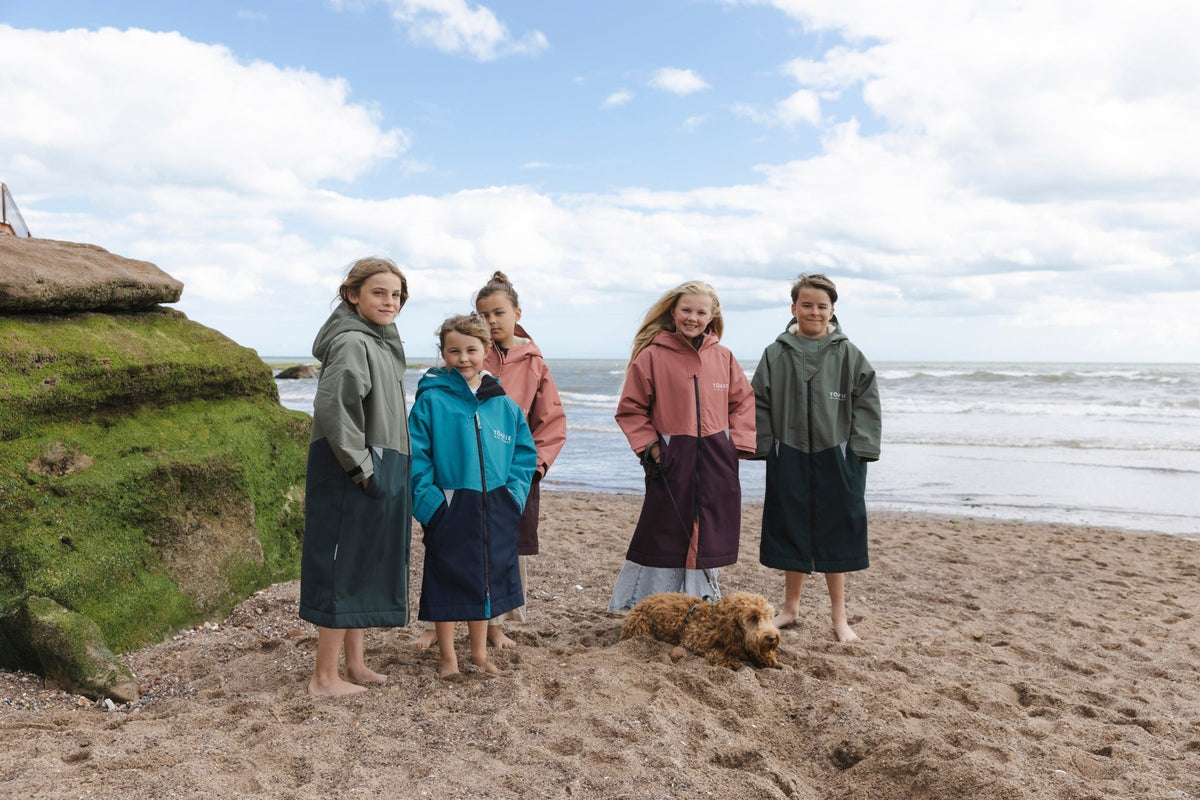 Kids Waterproof Changing Robe | Antique Olive - Smalls MerinoWeatherproof Robes