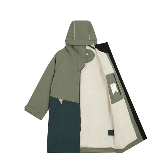 Kids Waterproof Changing Robe | Antique Olive - Smalls MerinoWeatherproof Robes