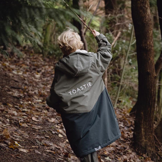 Kids Waterproof Changing Robe | Antique Olive - Smalls MerinoWeatherproof Robes