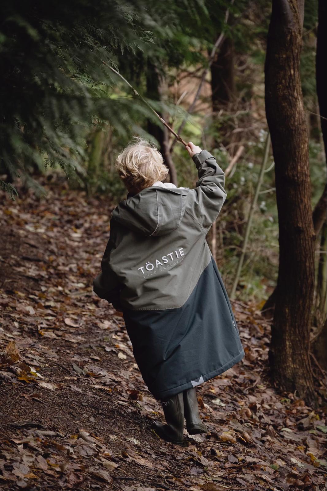 Kids Waterproof Changing Robe | Antique Olive - Smalls MerinoWeatherproof Robes