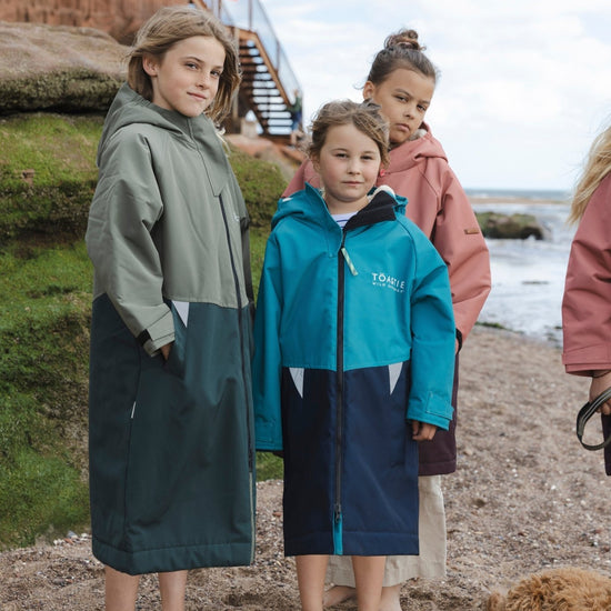 Kids Waterproof Changing Robe | Antique Olive - Smalls MerinoWeatherproof Robes