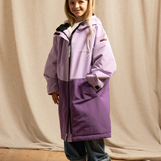 Kids Waterproof Changing Robe | Lilac - Smalls MerinoWeatherproof Robes