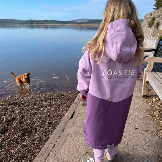Kids Waterproof Changing Robe | Lilac - Smalls MerinoWeatherproof Robes