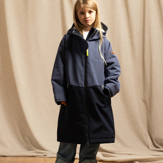 Kids Waterproof Changing Robe | Navy - Smalls MerinoWeatherproof Robes