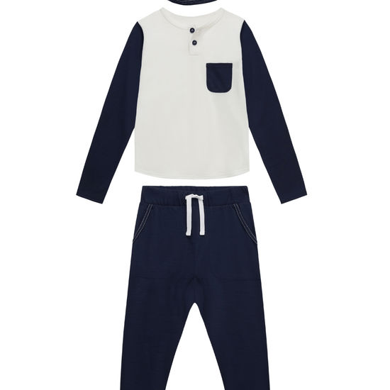 Loungewear Signature Set French Navy - Smalls MerinoBaselayer Set