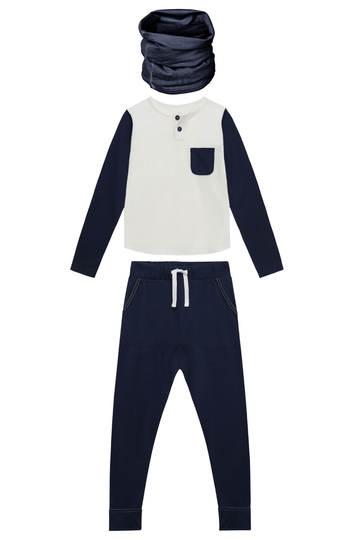 Loungewear Signature Set French Navy - Smalls MerinoBaselayer Set