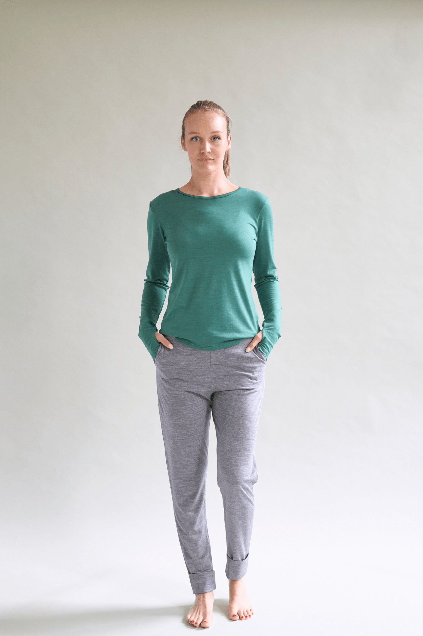 Womens Merino 24 Hour Trouser 190g Lightweight, Grey Marle - Smalls MerinoTrouser