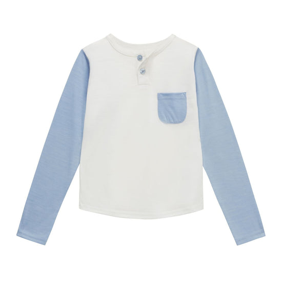 Baseball Tee, Rachel Riley for Smalls, Dusty Blue - Smalls MerinoLong Sleeve