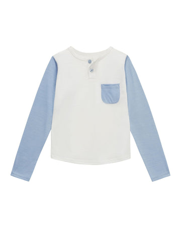 Baseball Tee, Rachel Riley for Smalls, Dusty Blue - Smalls MerinoLong Sleeve