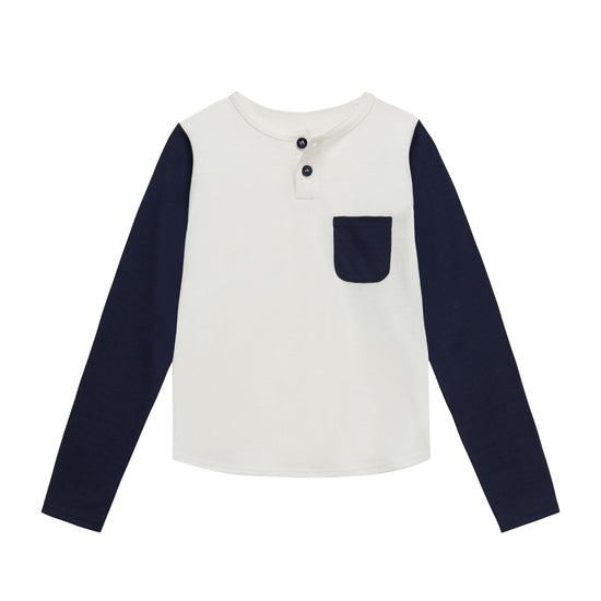Baseball Tee, Rachel Riley for Smalls, French Navy - Smalls MerinoLong Sleeve