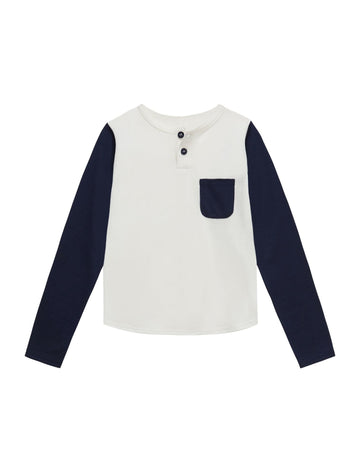Baseball Tee, Rachel Riley for Smalls, French Navy - Smalls MerinoLong Sleeve