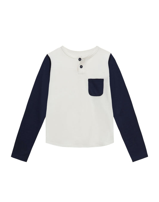 Baseball Tee, Rachel Riley for Smalls, French Navy - Smalls MerinoLong Sleeve