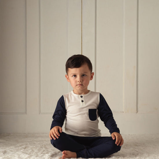 Baseball Tee, Rachel Riley for Smalls, French Navy - Smalls MerinoLong Sleeve