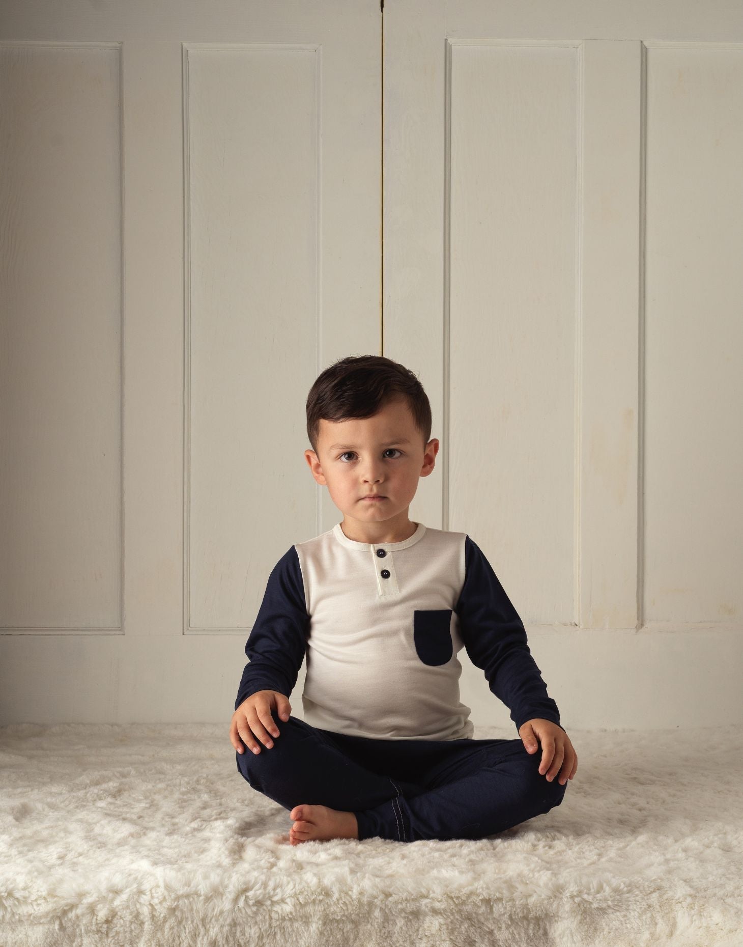 Baseball Tee, Rachel Riley for Smalls, French Navy - Smalls MerinoLong Sleeve