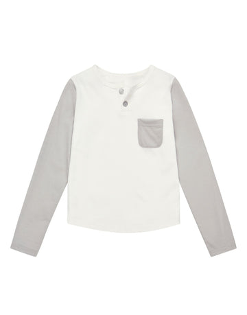 Baseball Tee, Rachel Riley for Smalls, Moon Grey - Smalls MerinoLong Sleeve