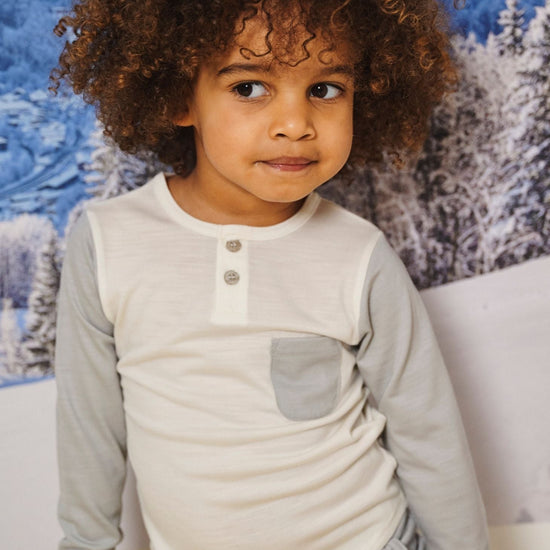 Baseball Tee, Rachel Riley for Smalls, Moon Grey - Smalls MerinoLong Sleeve