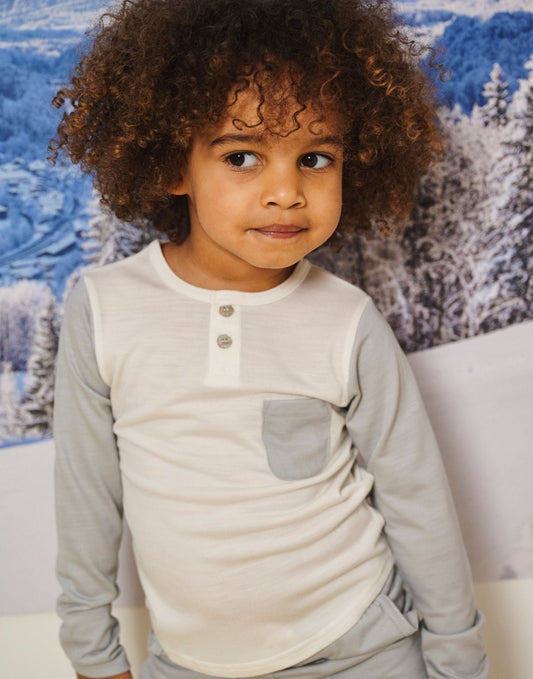 Baseball Tee, Rachel Riley for Smalls, Moon Grey - Smalls MerinoLong Sleeve