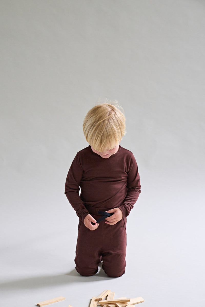 Merino Long Sleeve, Chocolate Brown - SmallsLong Sleeve Top