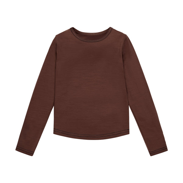 Brown long clearance sleeve top kids