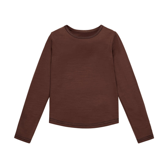 Merino Long Sleeve, Chocolate Brown - Smalls MerinoLong Sleeve Top