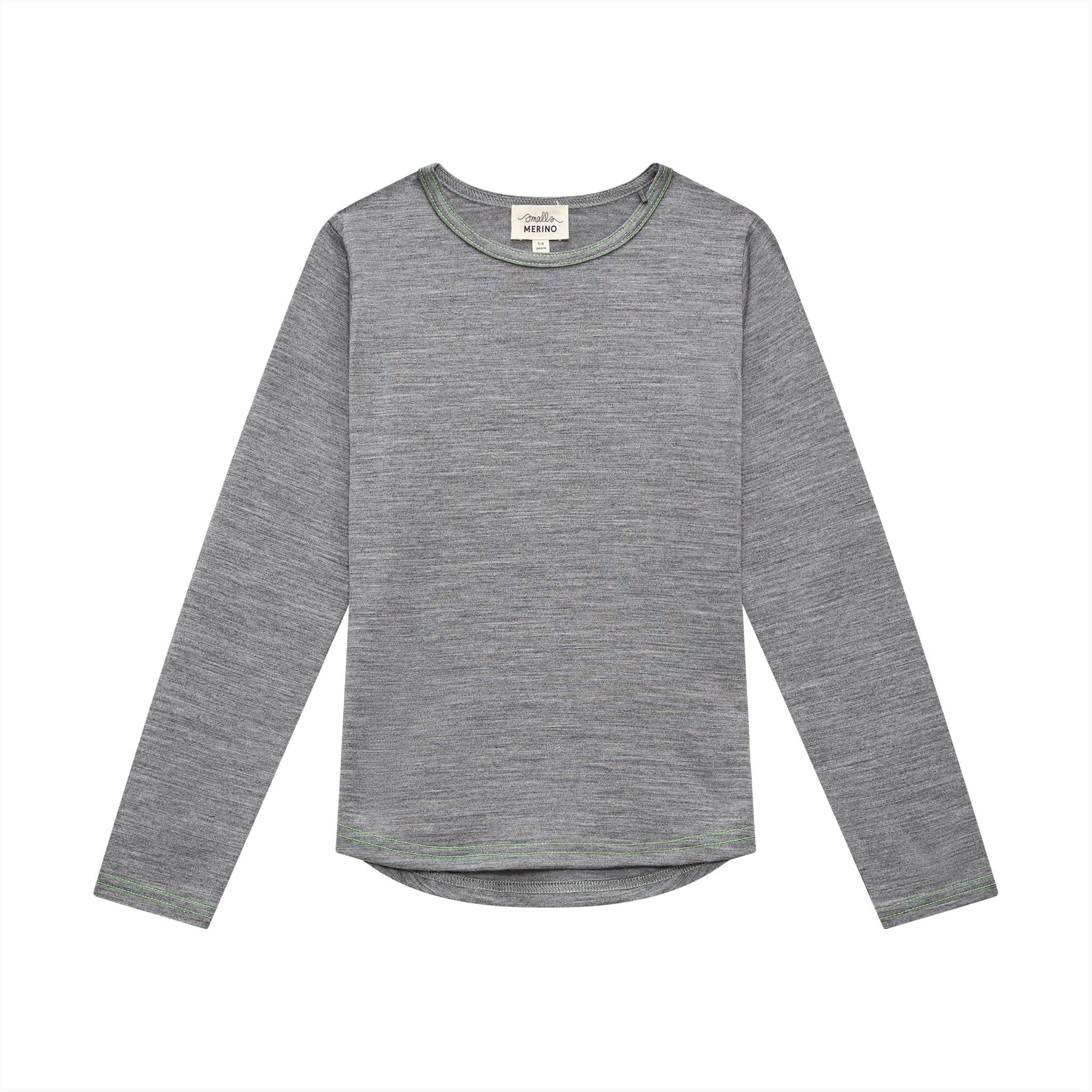 Merino Long Sleeve, Grey Marle - Smalls MerinoLong Sleeve Top
