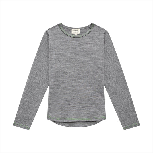 Merino Long Sleeve, Grey Marle - Smalls MerinoLong Sleeve Top