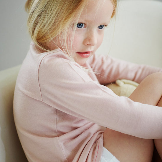 Merino Long Sleeve, Pink Peach Blossom - Smalls MerinoLong Sleeve Top