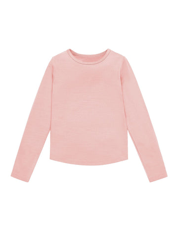 Merino Long Sleeve, Pink Peach Blossom - Smalls MerinoLong Sleeve Top